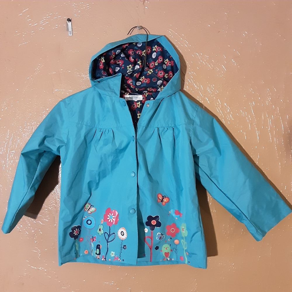 Kids Floral Teal Raincoat